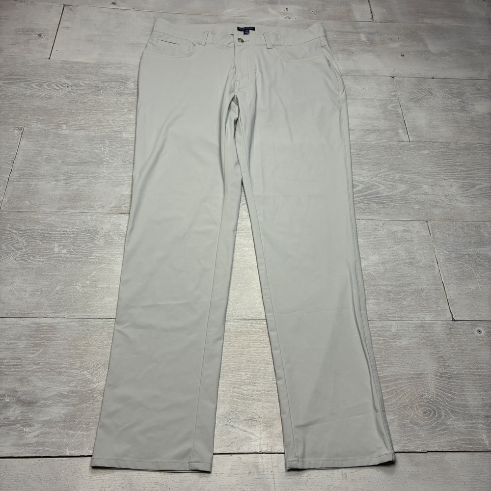 Peter Millar Crown Crafted Pants Mens 35x32 Grey Performance Golf Five Pocket